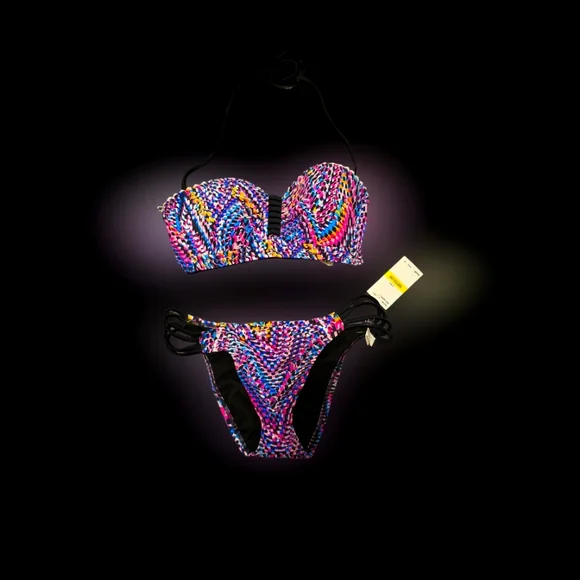 Lucky Brand Multicolor 2 Piece Bikini NWT - Picture 1 of 2